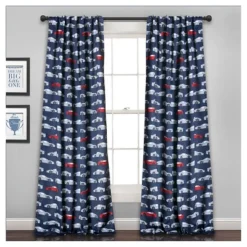 Kids' Race Cars Room Darkening Window Curtain Set Navy/Red - Lush Décor -Kids’ Furniture Store GUEST 5afc0dca 187f 4ff3 aff9 b179200d47b8