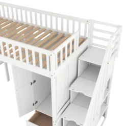 Twin Size Loft Bed With Shelf, Drawers, Desk And Wardrobe - ModernLuxe -Kids’ Furniture Store GUEST 5bc4e6b8 e04e 40dd 8302 a29c26860686