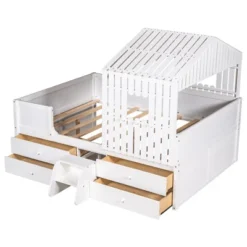 Full Size House Low Loft Bed With Four Drawers-ModernLuxe -Kids’ Furniture Store GUEST 5cff6df2 cf93 46e7 8d3f c2c1c9a00542