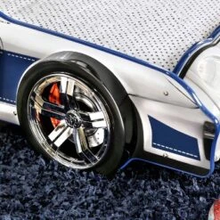 Twin Quessa Police Car Bed With Led Headlight Chair Black/White - HOMES: Inside + Out -Kids’ Furniture Store GUEST 622f8513 61ea 4602 a2fb 97378f3db783