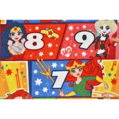 KC CUBS | Justice League Girls Kids Hopscotch Number Counting Educational Learning & Game Play Nursery Bedroom Classroom Rug Carpet, 2' 7" X 6' 0" -Kids’ Furniture Store GUEST 63dfe0f5 bd3d 433f b1f0 52e6d435f579