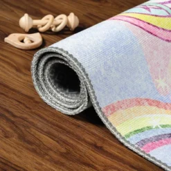 Unicorn Rainbow Colorful Kids Playroom Nursery Washable Indoor Area Rug By Blue Nile Mills -Kids’ Furniture Store GUEST 63f21452 ef70 4c28 90a8 a8a34e4b7ce7