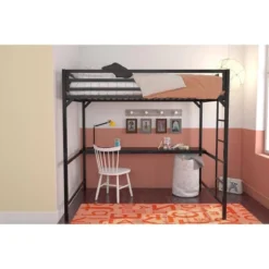 Twin Max Metal Loft Bed With Desk Black - Room & Joy -Kids’ Furniture Store GUEST 65ad38e0 140c 4575 a404 a2d83f5e8f4c