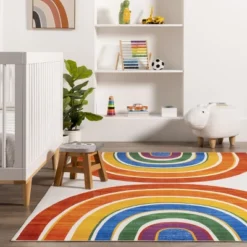 NuLOOM Classic Double Rainbow Machine Washable Kids Area Rug -Kids’ Furniture Store GUEST 67eada07 1fb4 40a7 8280 79149c8ee468