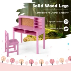 Costway Kids Desk And Chair Set Study Writing Workstation With Hutch & Bulletin Board -Kids’ Furniture Store GUEST 6826e3d5 bec2 4c56 adb6 459476549fdb