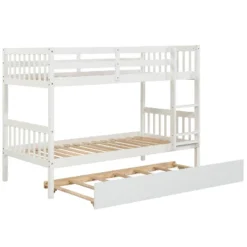 Twin Over Twin Wood Bunk Bed With Trundle, Safety Rail And Ladder-ModernLuxe -Kids’ Furniture Store GUEST 69b66f23 2c3c 4c06 b01b 6daa9181e388
