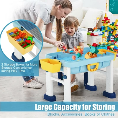 Costway 6 In 1 Kids Activity Table Set W/ Chair Toddler Luggage Building Block Table 2 Costway 6 In 1 Kids Activity Table Set W/ Chair Toddler Luggage Building Block Table - Image 2