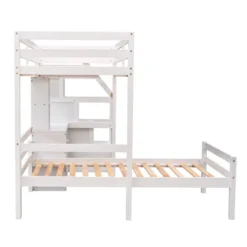 Twin Size Loft Bed With Separate Bed, Staircase For Storage, Desk, Shelves And Drawers - ModernLuxe -Kids’ Furniture Store GUEST 6a4be7d3 b471 4d2b 9e76 2701e3450443