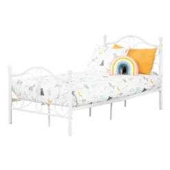 Twin Country Poetry Complete Metal Platform Bed White - South Shore -Kids’ Furniture Store GUEST 6b029767 fb02 4e00 ac13 d1e53d8ecbe4