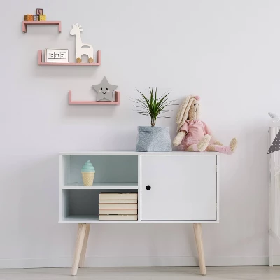 Set Of 3 Picture Ledge Shelf For Kids' Room Pink - InPlace 6 Set Of 3 Picture Ledge Shelf For Kids' Room Pink - InPlace - Image 6