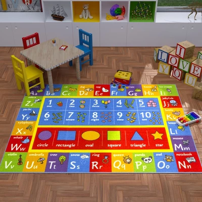 KC CUBS Boy & Girl Kids ABC Alphabet, Numbers & Shapes Educational Learning & Fun Game Play Nursery Bedroom Classroom Area Rug Carpet 4 KC CUBS Boy & Girl Kids ABC Alphabet, Numbers & Shapes Educational Learning & Fun Game Play Nursery Bedroom Classroom Area Rug Carpet - Image 4