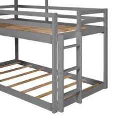 Twin Over Twin Wood Bunk Bed With Roof, Window, Guardrail, And Ladder-ModernLuxe -Kids’ Furniture Store GUEST 6d39fc01 ec02 449e 9ff8 50690ea90120