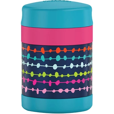 Thermos 10 Oz. Kid's Funtainer Stainless Steel Food Jar W/ Spoon - Lines & Dots 1 Thermos 10 Oz. Kid's Funtainer Stainless Steel Food Jar W/ Spoon - Lines & Dots