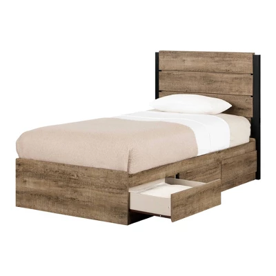 Arlen Mates Bed And Headboard Set Weathered Oak - South Shore 10 Arlen Mates Bed And Headboard Set Weathered Oak - South Shore - Image 10