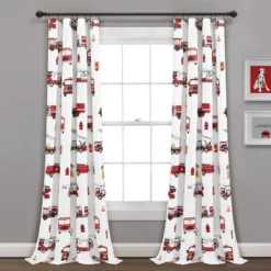 52"x84" Make A Wish Fire Truck Window Curtain Panels Set - Lush Décor -Kids’ Furniture Store GUEST 6dc490c9 2f04 469a ab59 d1d82ff9cf2f