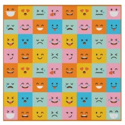 Deerlux 6 Ft. Social Distancing Colorful Kids Classroom Seating Area Rug, Emoji Mask Design -Kids’ Furniture Store GUEST 6e9cb42f 4e13 4946 8f95 afde2f2f0fed