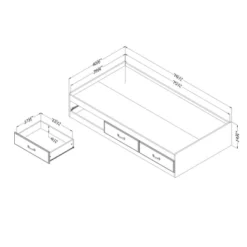 Ulysses Mates Bed With 3 Drawers Winter Oak - South Shore -Kids’ Furniture Store GUEST 6f0856d8 b0dc 4641 abb2 701200569e2d