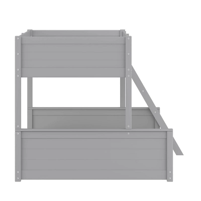 Twin Over Full Capri Wood Bunk Bed Gray - Hillsdale Furniture 3 Twin Over Full Capri Wood Bunk Bed Gray - Hillsdale Furniture - Image 3