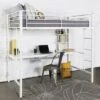 Twin Analise Metal Loft Bed With Wood Desk - Saracina Home