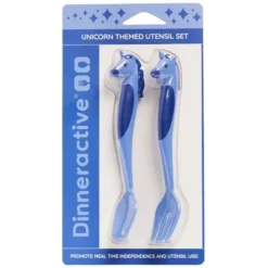 2pc Plastic Unicorns Utensil Set - Dinneractive