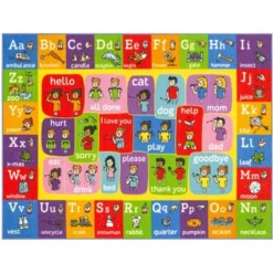 KC CUBS Boy & Girl Kids ABC Alphabet ASL Sign Language Educational Learning & Fun Game Play Area Nursery Bedroom Classroom Rug Carpet -Kids’ Furniture Store GUEST 72daa807 38d2 4870 8f78 80211f95618c
