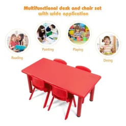 Costway Kids Plastic Rectangular Learn And Play Table Playroom Kindergarten Home Red 17 Costway Kids Plastic Rectangular Learn And Play Table Playroom Kindergarten Home Red -Kids’ Furniture Store GUEST 72f3058c 5824 46ca acf0 39391ff79162