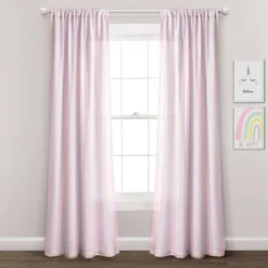 Kids' Rainbow Sheer Rod Pocket With Lining Single Window Curtain Panel Rainbow/White - Lush Décor -Kids’ Furniture Store GUEST 73c4d1be 6fe0 4b42 9289 a31ba8242a03
