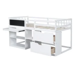 Twin Size Low Loft Bed With Rolling Desk, Shelves And Drawers - ModernLuxe -Kids’ Furniture Store GUEST 748c53a2 f360 473c ac97 e0ae97d642e5