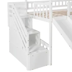 Twin Size House Shape Loft Bed With Two Drawers And Slide - ModernLuxe -Kids’ Furniture Store GUEST 75d57171 486c 4ff4 8fff bd142e70eb52