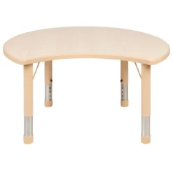 Flash Furniture 25.125"W X 35.5"L Crescent Natural Plastic Height Adjustable Activity Table -Kids’ Furniture Store GUEST 7640befe 3896 4740 945f 8b8e6b5fb563