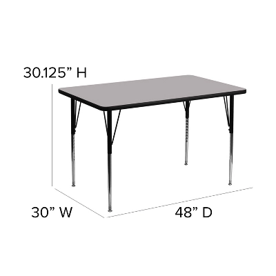 Emma And Oliver 30x48 Rectangle Laminate Adjustable Activity Table 5 Emma And Oliver 30x48 Rectangle Laminate Adjustable Activity Table - Image 5