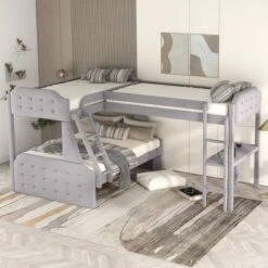 L-Shaped Twin Over Full Bunk Bed And Twin Loft Bed With Desk-ModernLuxe -Kids’ Furniture Store GUEST 76873afd a4d7 4b0d ae64 fe6afee58361