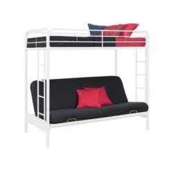Twin Over Futon Leonora Metal Bunk Bed - Room & Joy -Kids’ Furniture Store GUEST 76cf0e2e 460c 4440 a614 07c4081f1d91
