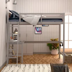 Twin Alexis Wood Arch Loft Bed With Desk - Hillsdale Furniture