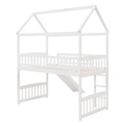 Twin Size Loft House Bed With Slide-ModernLuxe -Kids’ Furniture Store GUEST 7aa3c890 ac3a 41ee a95a 57fea89fda95