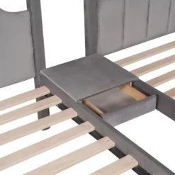 Full Over Twin & Twin Bunk Bed, Velvet Triple Bunk Bed With Drawers And Guardrails-ModernLuxe -Kids’ Furniture Store GUEST 7b7a0353 7fa1 44c8 bdd6 387512f25c39