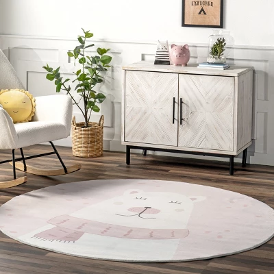 NuLOOM Jovie Polar Bear Machine Washable Kids Area Rug 1 NuLOOM Jovie Polar Bear Machine Washable Kids Area Rug