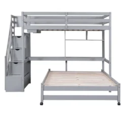 Twin Over Full Bunk Bed With Storage Stairs, Desk, Shelves And Hanger - ModernLuxe -Kids’ Furniture Store GUEST 7bbb6a23 d445 485b be50 32110cf6b35e