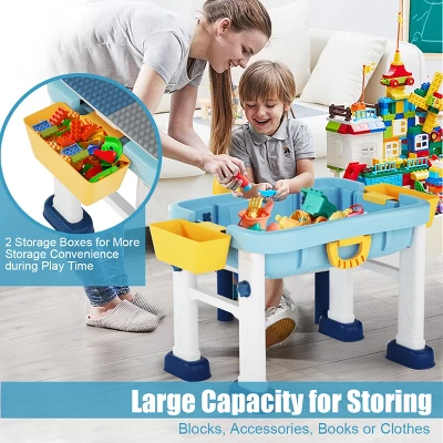 Costway 6 In 1 Kids Activity Table Set W/ Chair Toddler Luggage Building Block Table 4 Costway 6 In 1 Kids Activity Table Set W/ Chair Toddler Luggage Building Block Table - Image 4