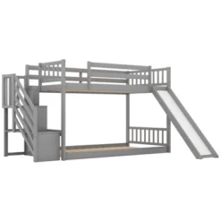Twin Over Twin Bunk Bed With Convertible Slide And Stairway-ModernLuxe 14 Twin Over Twin Bunk Bed With Convertible Slide And Stairway-ModernLuxe -Kids’ Furniture Store GUEST 7e407644 80aa 4ce3 b50c 491cde36b66a