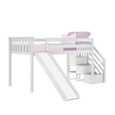 Max & Lily Twin Low Loft Bed With Stairs And Slide 5 Max & Lily Twin Low Loft Bed With Stairs And Slide - Image 5