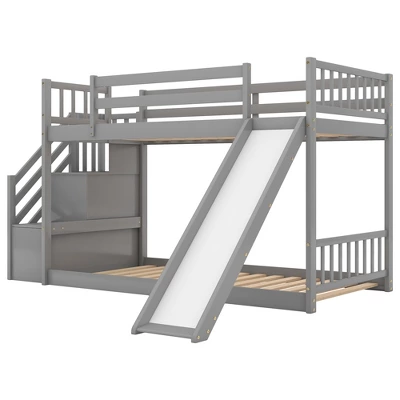 Twin Over Twin Bunk Bed With Convertible Slide And Stairway-ModernLuxe 7 Twin Over Twin Bunk Bed With Convertible Slide And Stairway-ModernLuxe - Image 7