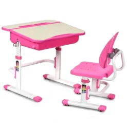 Costway Adjustable Children Study Desk Chair Set W/Winged Backrest Pink 16 Costway Adjustable Children Study Desk Chair Set W/Winged Backrest Pink -Kids’ Furniture Store GUEST 80cbb9c5 3402 418c 8dda 321acb30626f