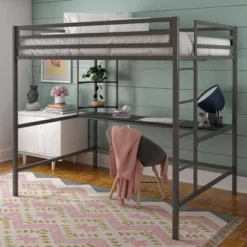 Full Maxwell Metal Loft Bed With Desk & Shelves - Novogratz -Kids’ Furniture Store GUEST 81fee51b 64be 4f84 a497 caeda33c7f04
