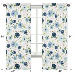 2pc Sweet Jojo Designs Watercolor Floral Window Panel Pink/Blue - Sweet Jojo Designs -Kids’ Furniture Store GUEST 8252d9e2 524f 4b01 b8fc 41f7b9db1b75