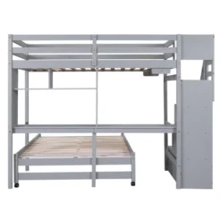 Twin Over Full Bunk Bed With Storage Stairs, Desk, Shelves And Hanger - ModernLuxe -Kids’ Furniture Store GUEST 828ef935 df4e 4658 bd1c 621845312b2c