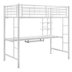Twin Analise Metal Loft Bed With Wood Desk - Saracina Home -Kids’ Furniture Store GUEST 8357b671 fdb1 4721 a4f5 a308ffe4f1a3