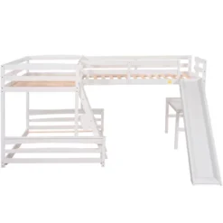Twin Over Full Bunk Bed With Twin Size Loft Bed With Desk, Slide And Full Length Rail - ModernLuxe 13 Twin Over Full Bunk Bed With Twin Size Loft Bed With Desk, Slide And Full Length Rail - ModernLuxe -Kids’ Furniture Store GUEST 83cce265 00f6 41b7 a696 510f0022b98d