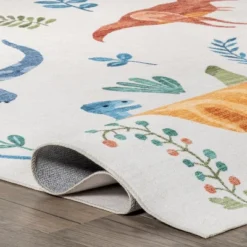 NuLOOM Eamon Dinosaur Machine Washable Kids Area Rug -Kids’ Furniture Store GUEST 846f3e9a 5ff2 4c84 9d6b e3dabecb54b1
