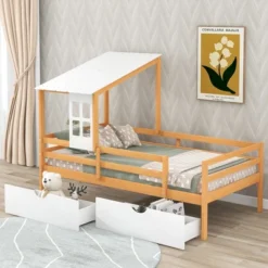 Twin Size House Low Loft Bed With Two Storage Drawers - ModernLuxe 18 Twin Size House Low Loft Bed With Two Storage Drawers - ModernLuxe -Kids’ Furniture Store GUEST 8471c761 1ec9 4e60 9aeb 48ec85dd58c3